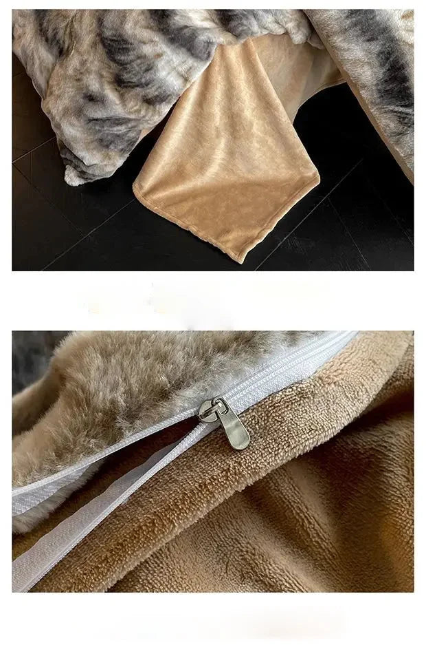 Winter Milchfleece Bettwäsche – Gemütliches Strickdesign 1.8m-2.2m