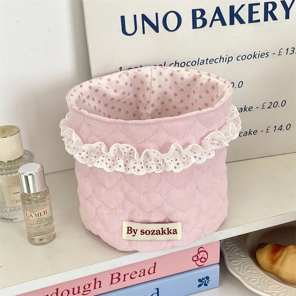 Koreanischer gesteppter Aufbewahrungskorb – Polyester Multifunktion