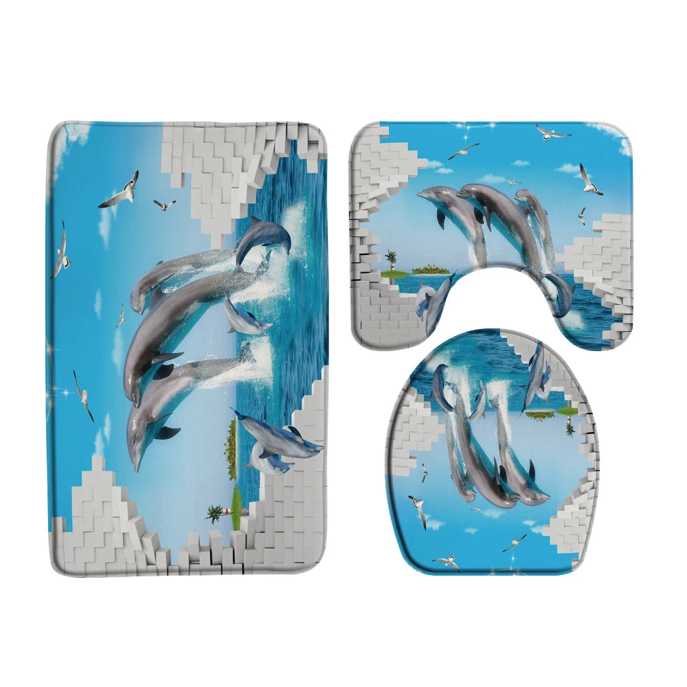 Ozeanboden-Set – Moderner Polyester-Baddekor