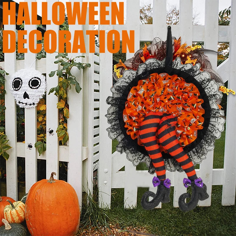 Halloween Türkranz – Hexenhut Design