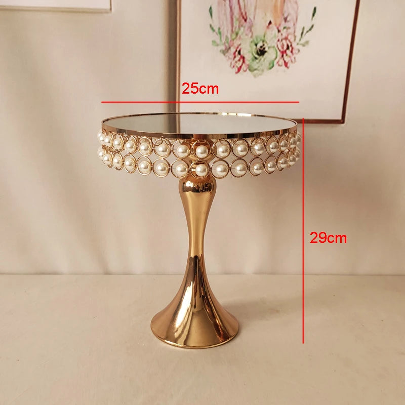 Hochzeits-Kuchenständer – Gold/Silber Metall – H20-39cm