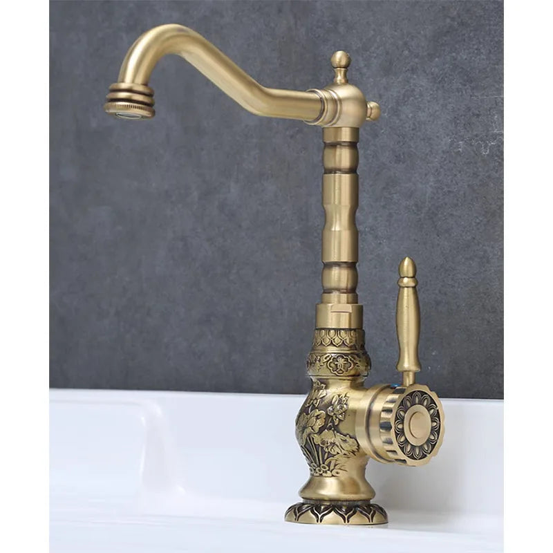 Antiker Wasserhahn – Messing Klassisch – Heiss & Kalt