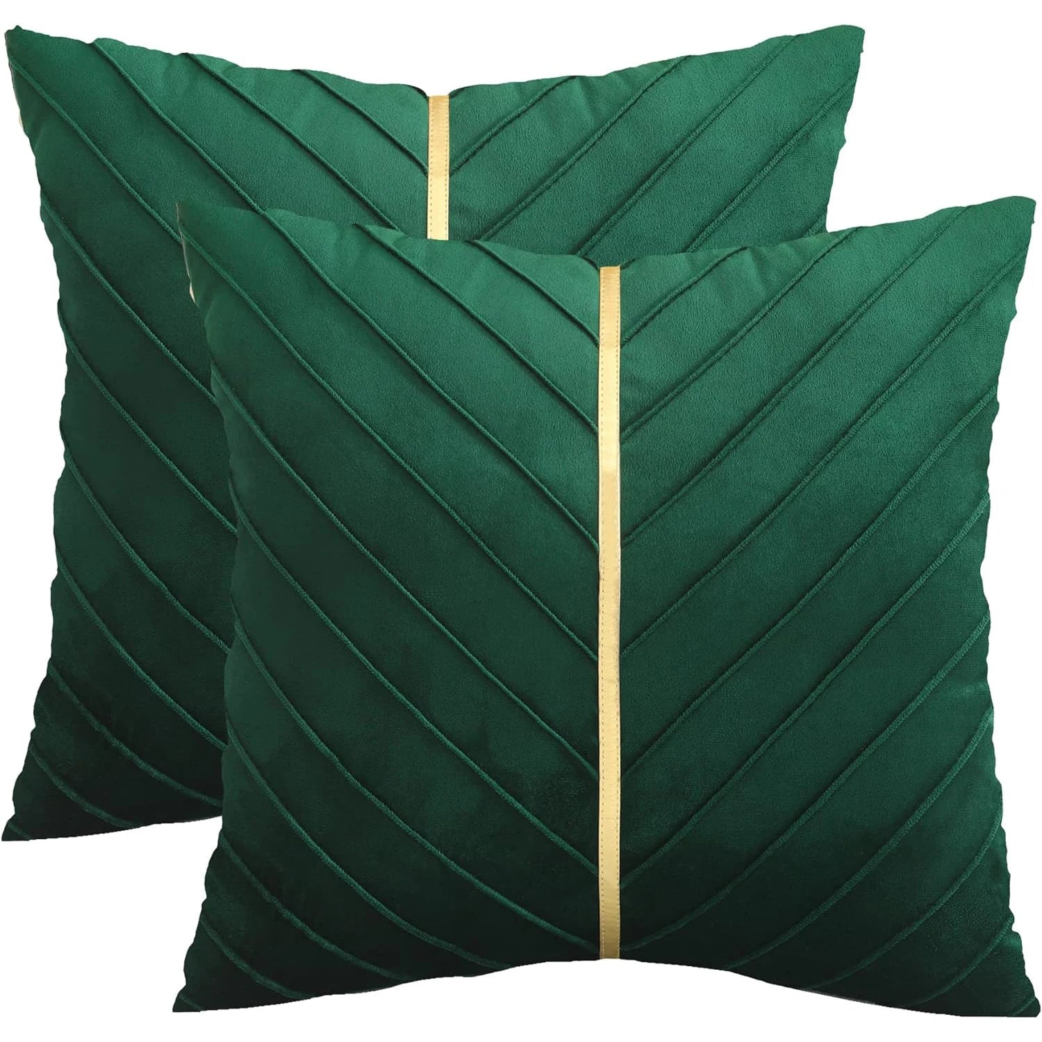 Samt Kissenbezug – Gold Leder Patchwork – 45x45cm