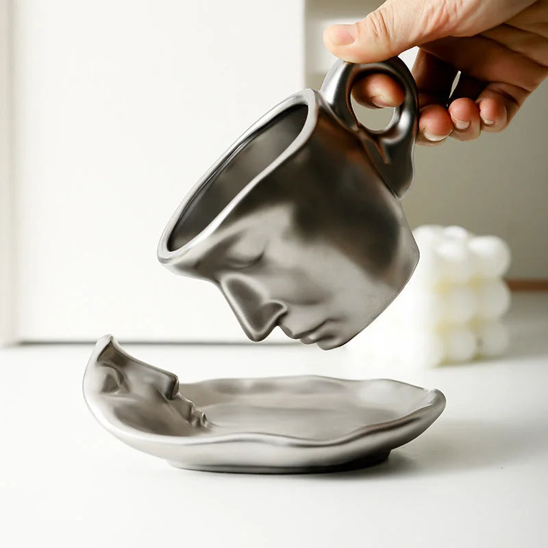 Keramik Face Kiss Tasse – Porzellan Handgriff Set