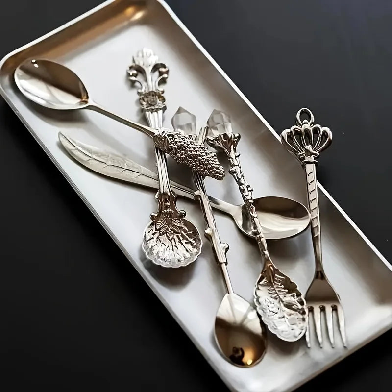 Goldene Vintage-Löffel – Royal Design 6-teilig