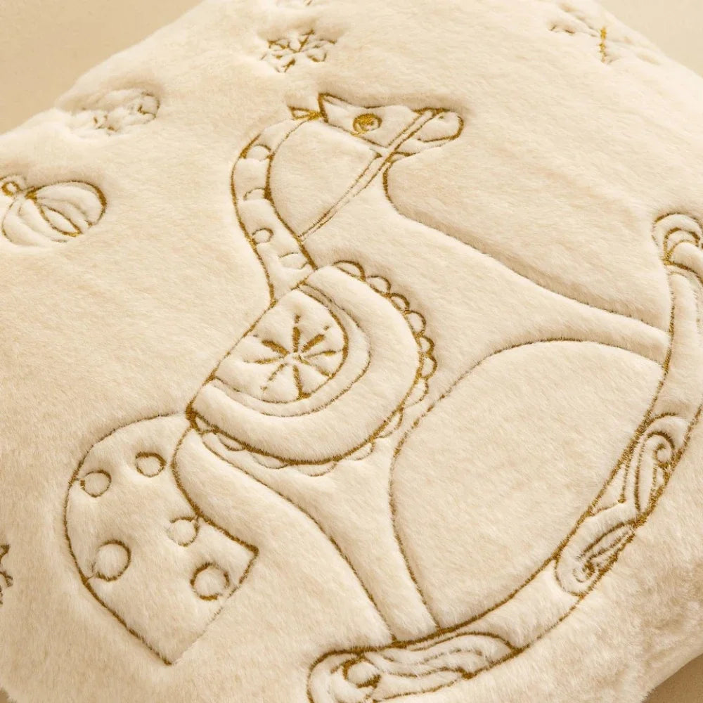 Weihnachtskissenbezug – Plüsch Bestickt – Wohndekor