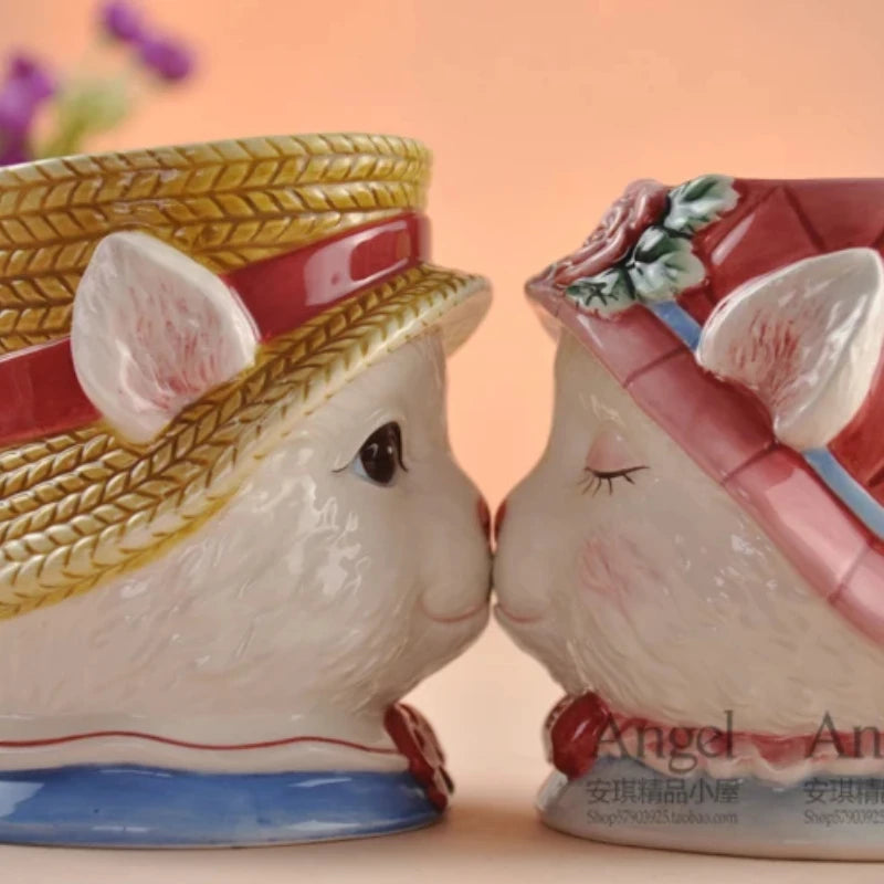 Katzenpaar Tassen – Porzellan Europäisch – Hochzeitsgeschenk Set