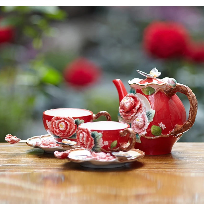 Pfingstrose Keramik Tee Set – Japan Stil – 101-200ml