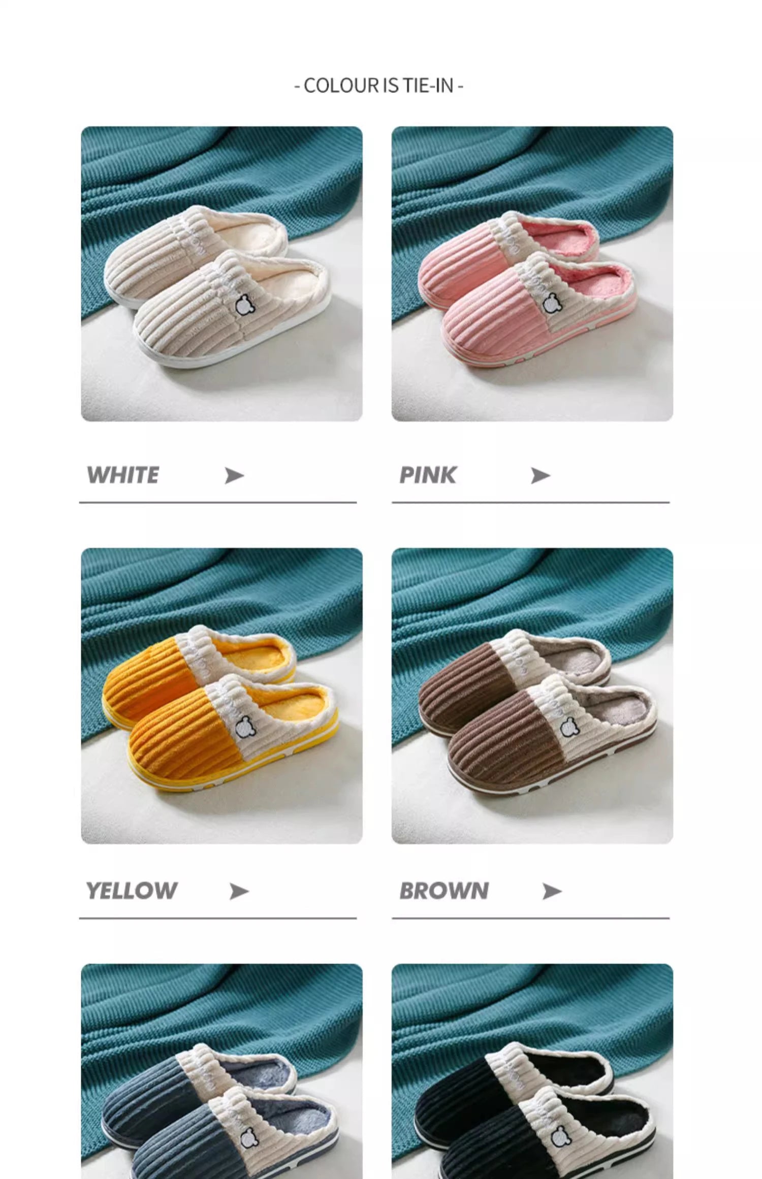 Baumwollhausschuhe – Cord & Plüsch – Heimkomfort