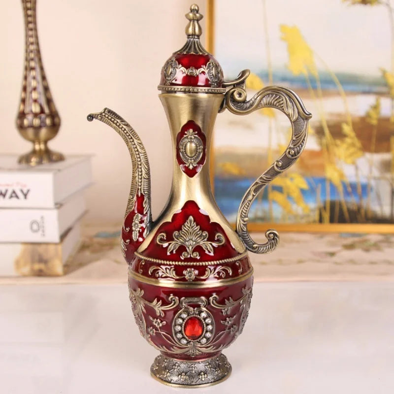 Europäisches Weinset – Vintage-Legierungsdesign – Wohnzimmer