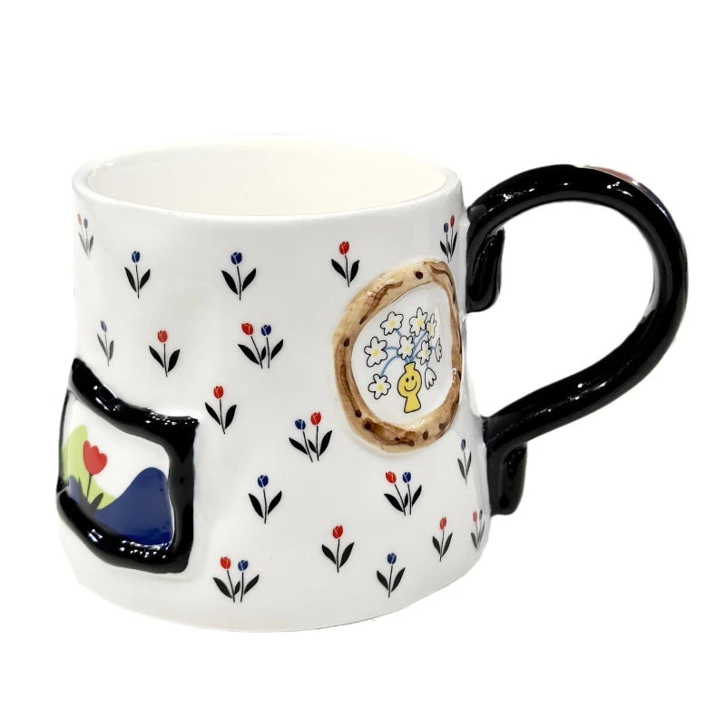 Keramik-Milchbecher – Handbemaltes Töpferei, Hitzebeständig