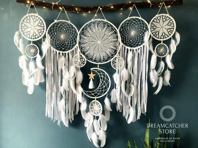 Boho Makramee Traumfänger Set – Textil Deko 5-teilig