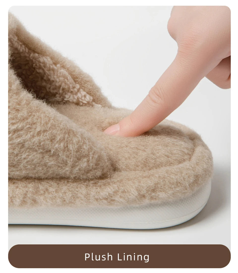 Damen Baumwoll Hausschuhe – Plüsch Komfort – Winter Innen
