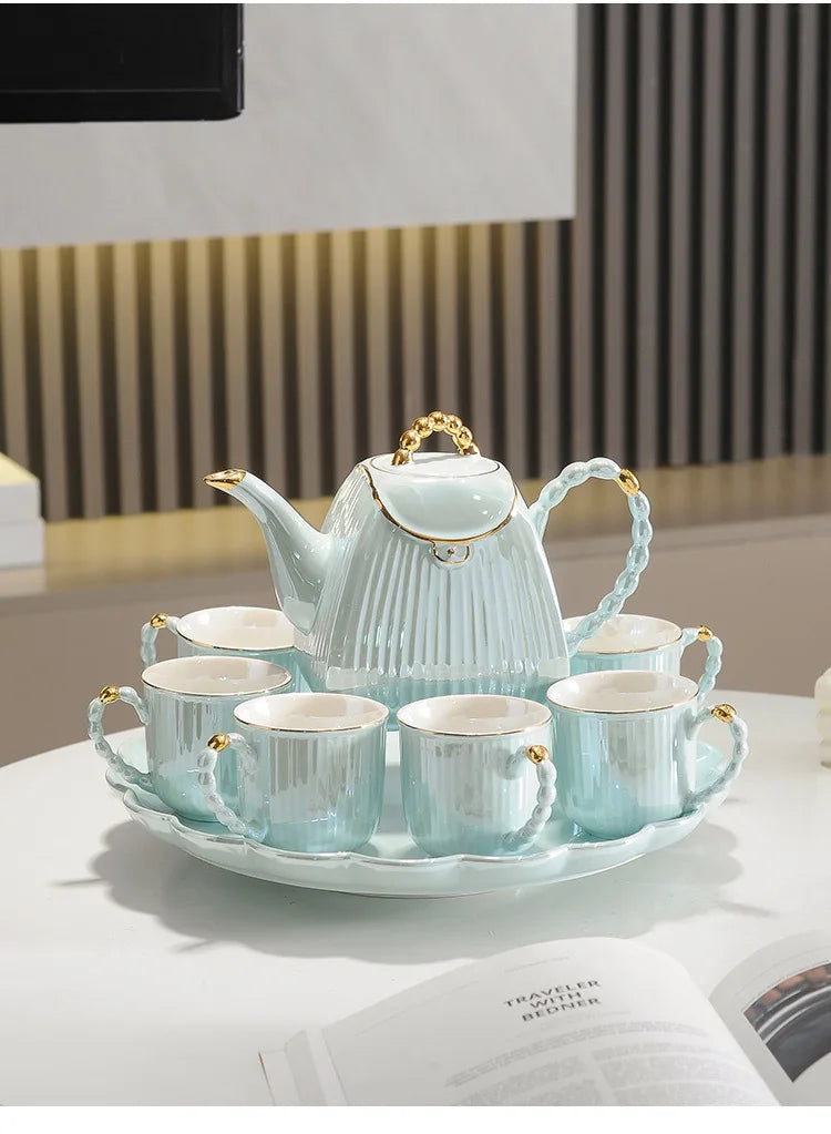 Luxus-Teeset – Rotierende Tasse – Pink oder Grün