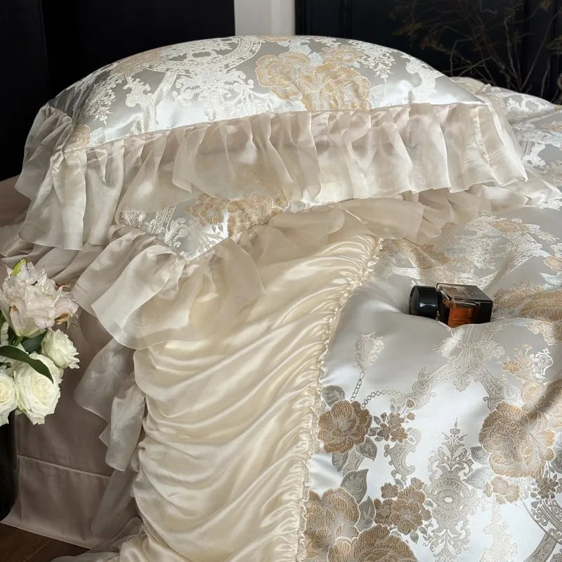 Jacquard Satin Baumwolle Bettbezug - Europäischer Stil, Queen/King