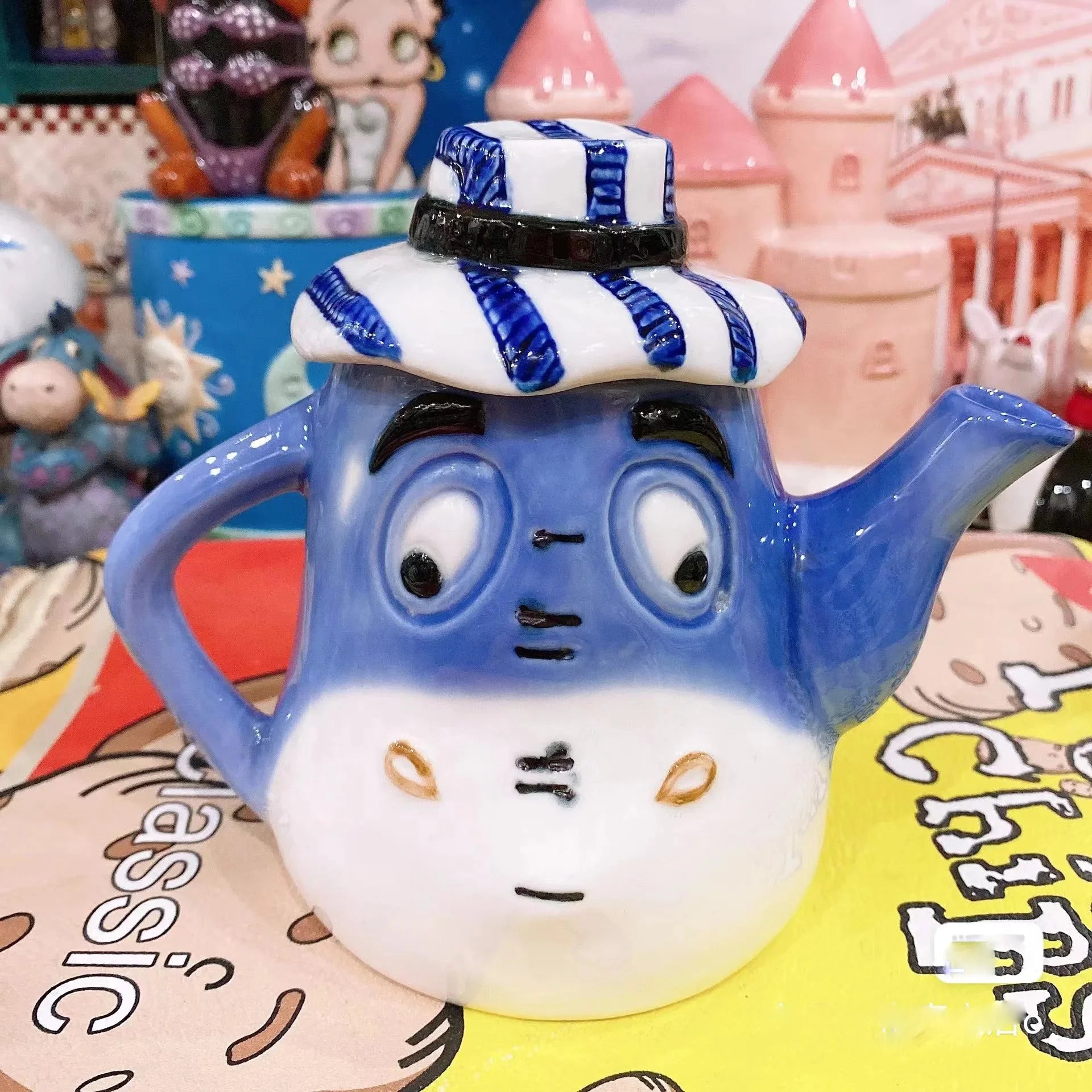 bunte handgezeichnete 3D-Relief-Keramikteller, Farbe: mehrfarbig, für Küche