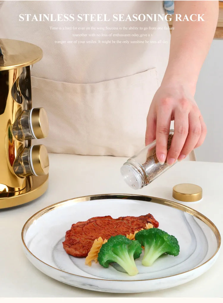 Gewürzregal Set - Edelstahl Design 12-teilig