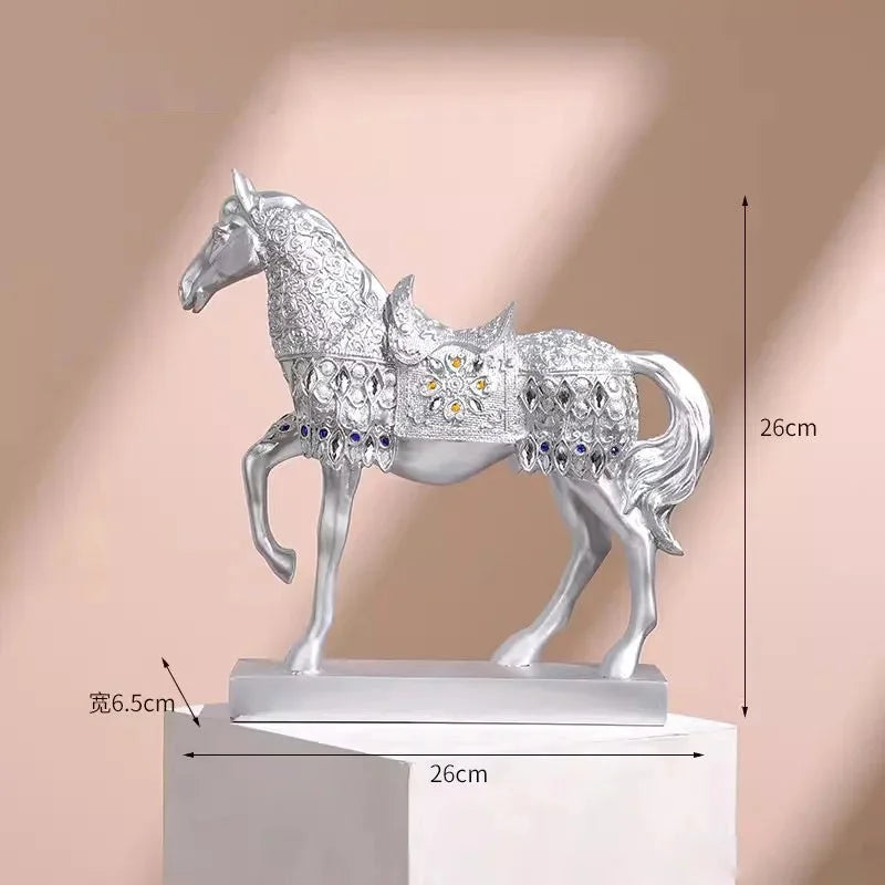 Goldenes Pferd Ornament – Harz Tier Design – Wohnzimmer Dekoration