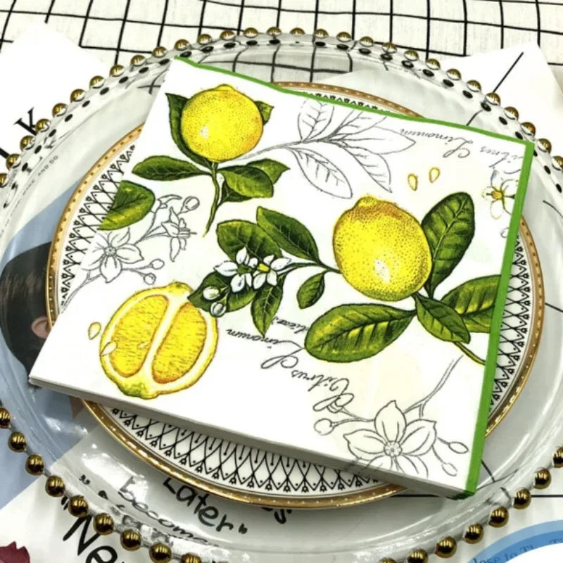 Papier Servietten – Zitronendesign – 33*33cm