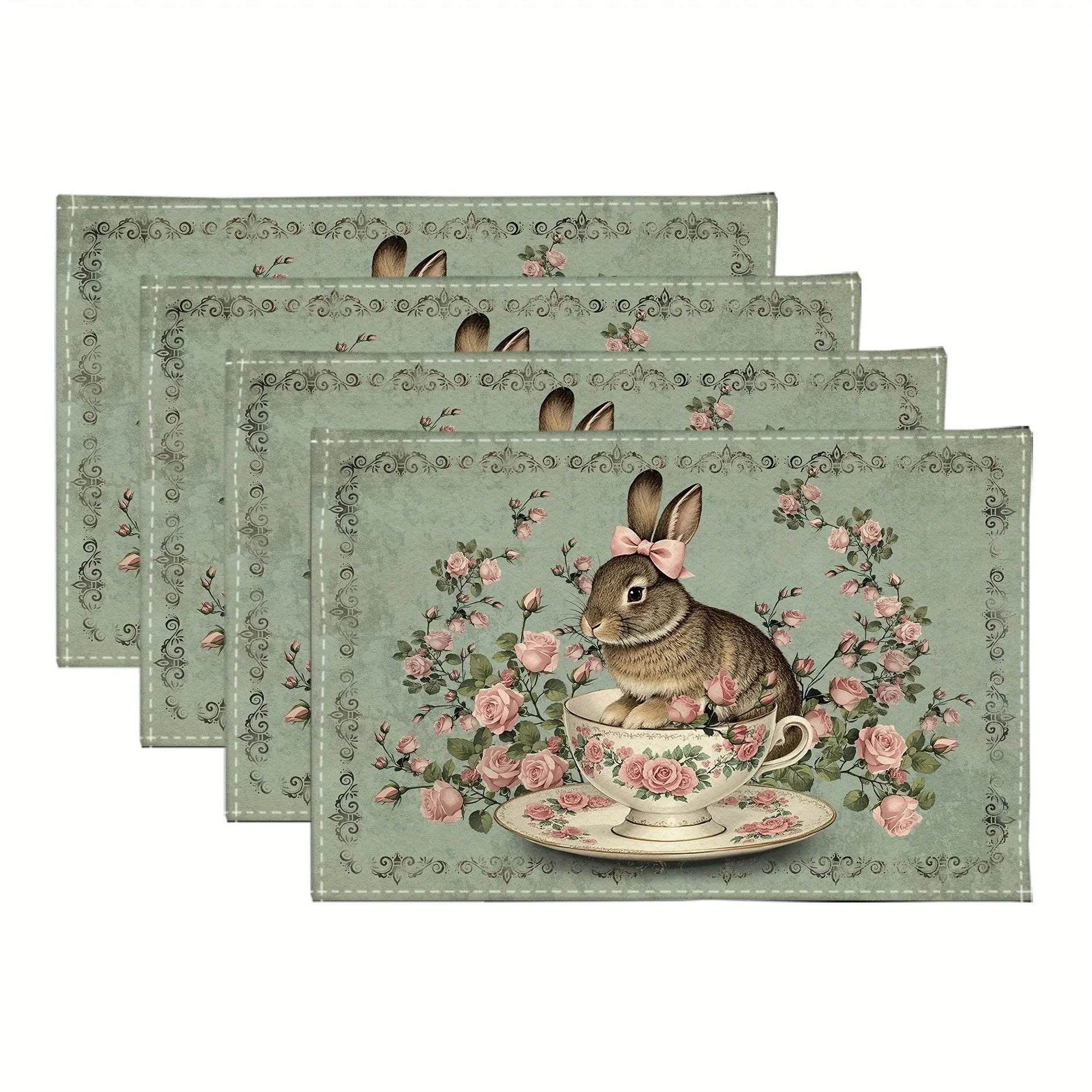 Vintage Hase Platzmatten – Leinen Design – Grössenwahl