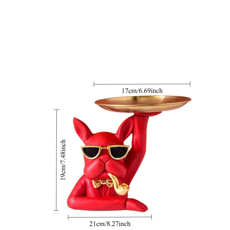 Nordic Style Cool Dog Skulptur – Harztablett Kunst