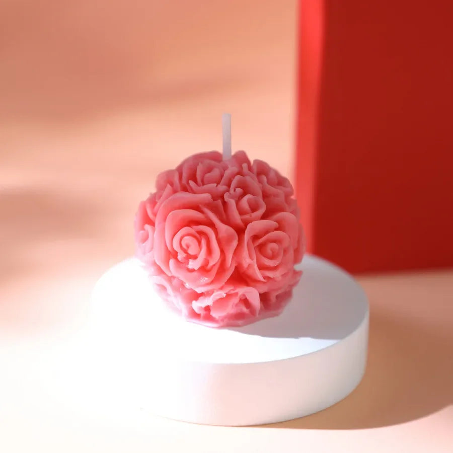 Duftkerze Rose – Handgemacht Sojawachs-Blume