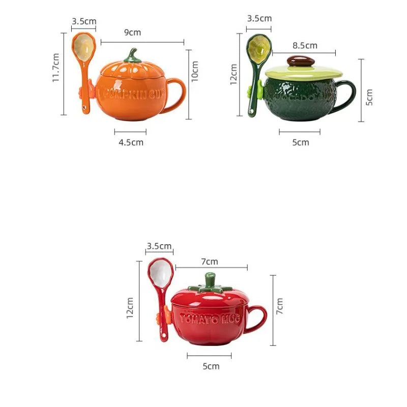 Moderne Fruchtform Keramikbecher – 300ml, Porzellan