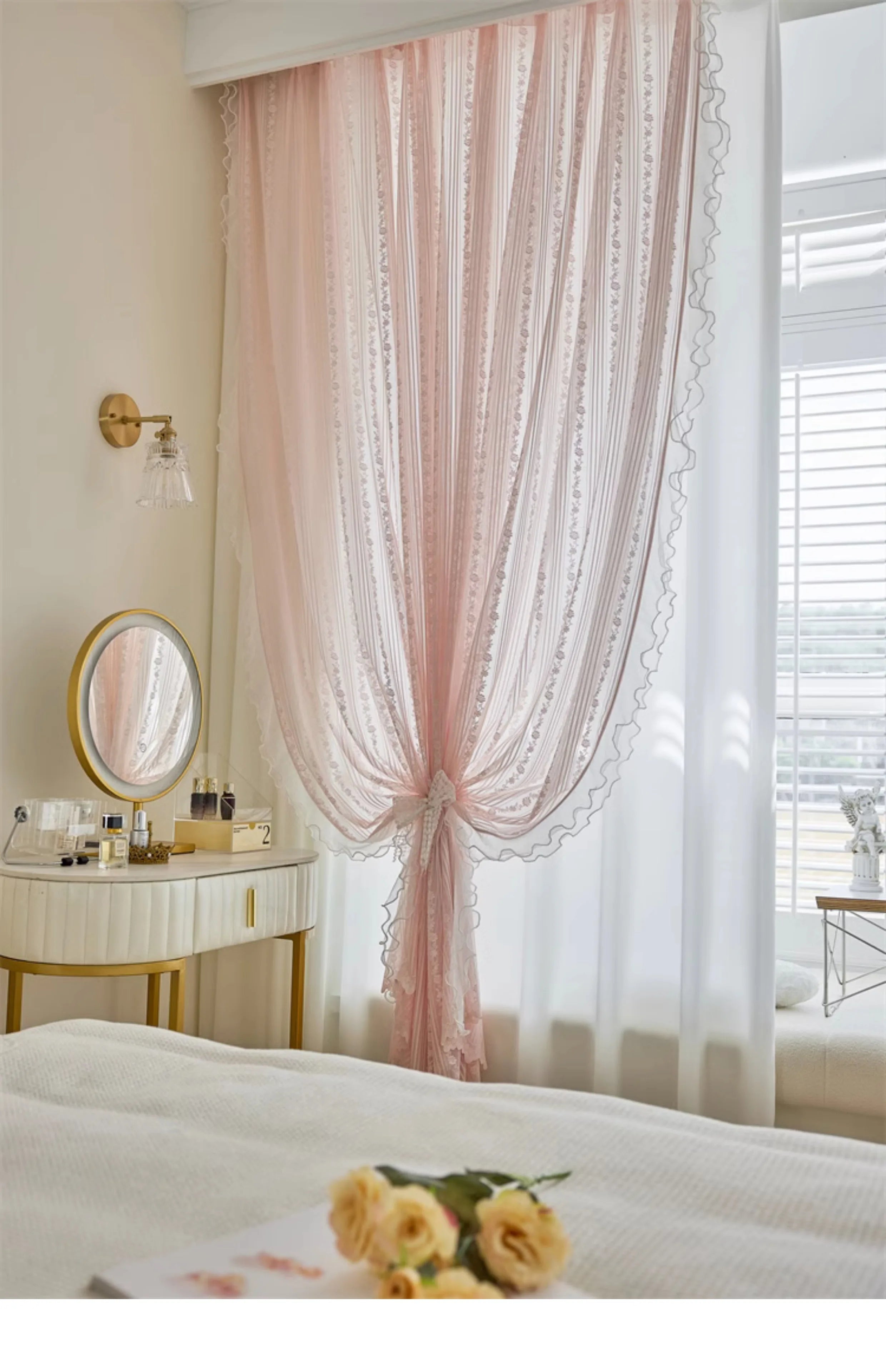 Transparente Prinzessinnen-Vorhänge – Jacquard-Design – Luxus-Wohnzimmer