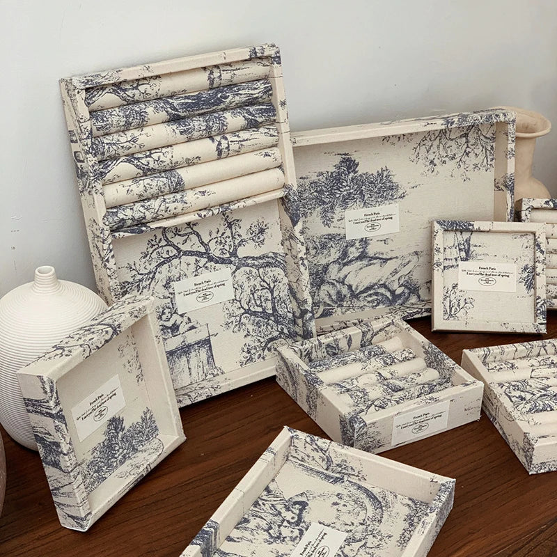 Schmuckdisplay Tablett – Künstlerisches Leinen-Design, Verschiedene Grössen