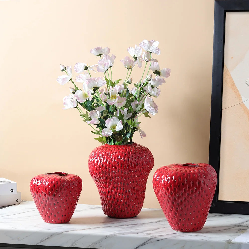 Keramische Erdbeervase – Modern Stil – Grösse M