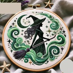 Halloween Stickerei - Baumwoll Hexendesign Kit