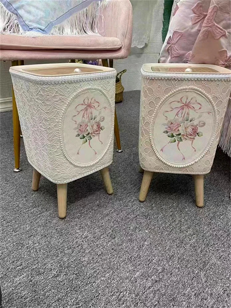 Retro-Spitzen-Mülleimer – Korean Leder – 22x22x35cm