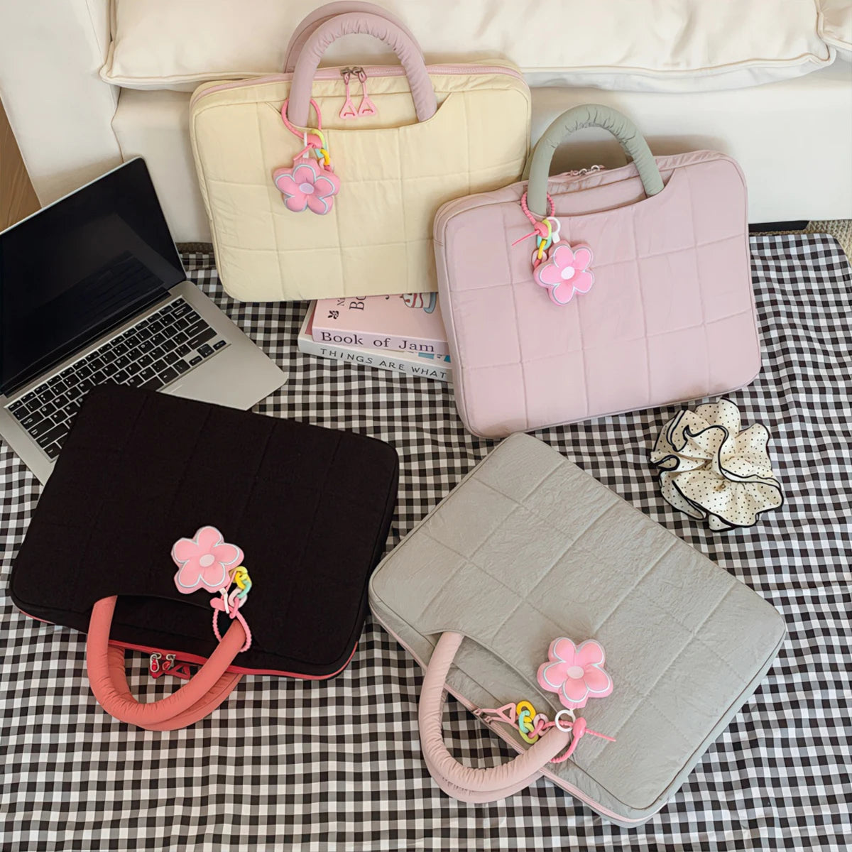 Laptop-Hülle – Polyester Karo – 14/16 Zoll Optionen