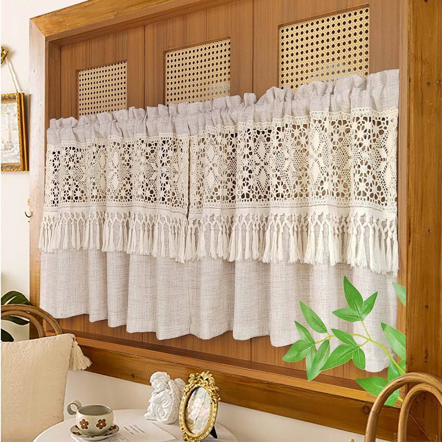 Boho Vorhang – Häkelspitze Quasten – Ideal für Küche