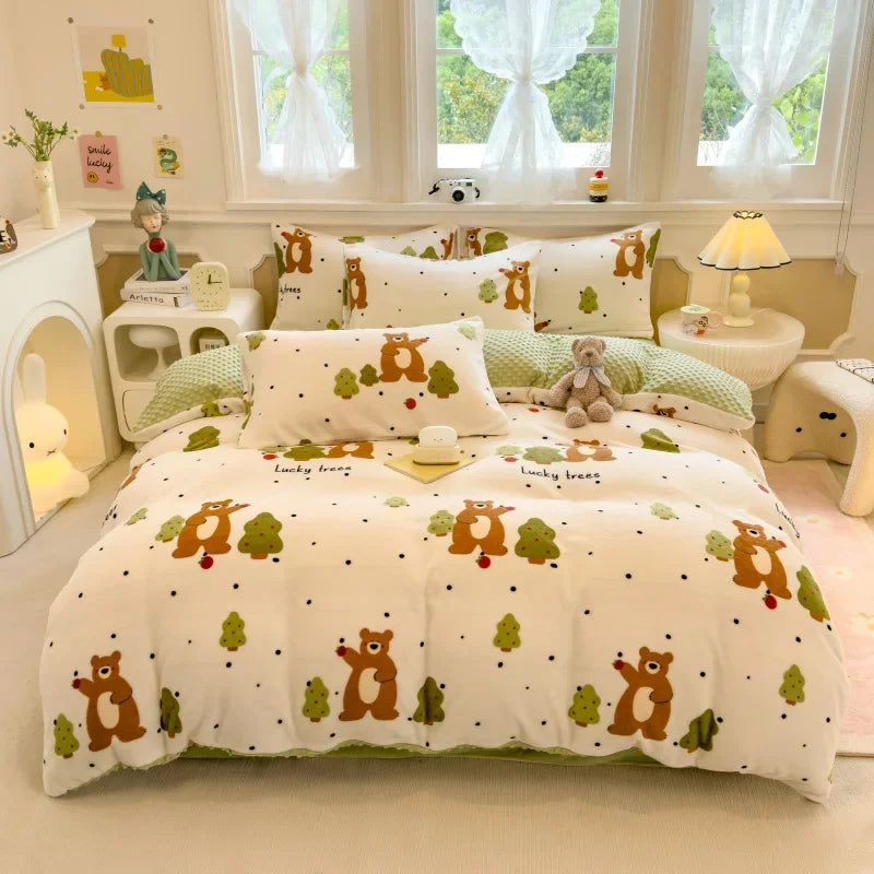 Velours-Bettbezug – Japan Stil Uni