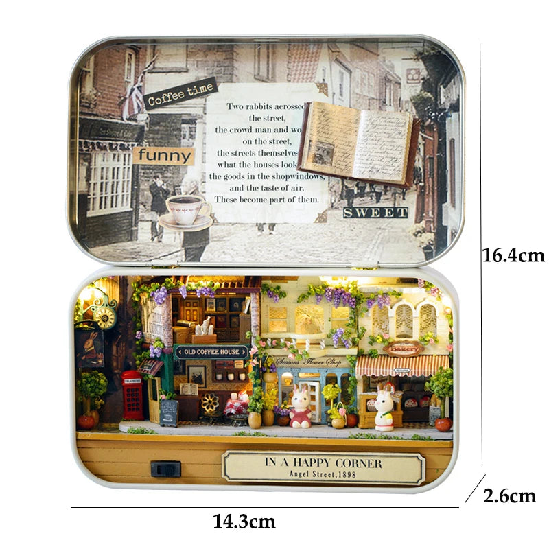 Miniatur Puppenhaus – Holzstil – Schlafzimmerdeko