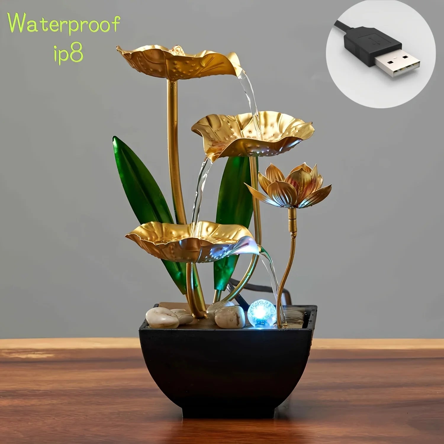 Zimmerbrunnen – Metalldesign – Wohnzimmer Entspannung