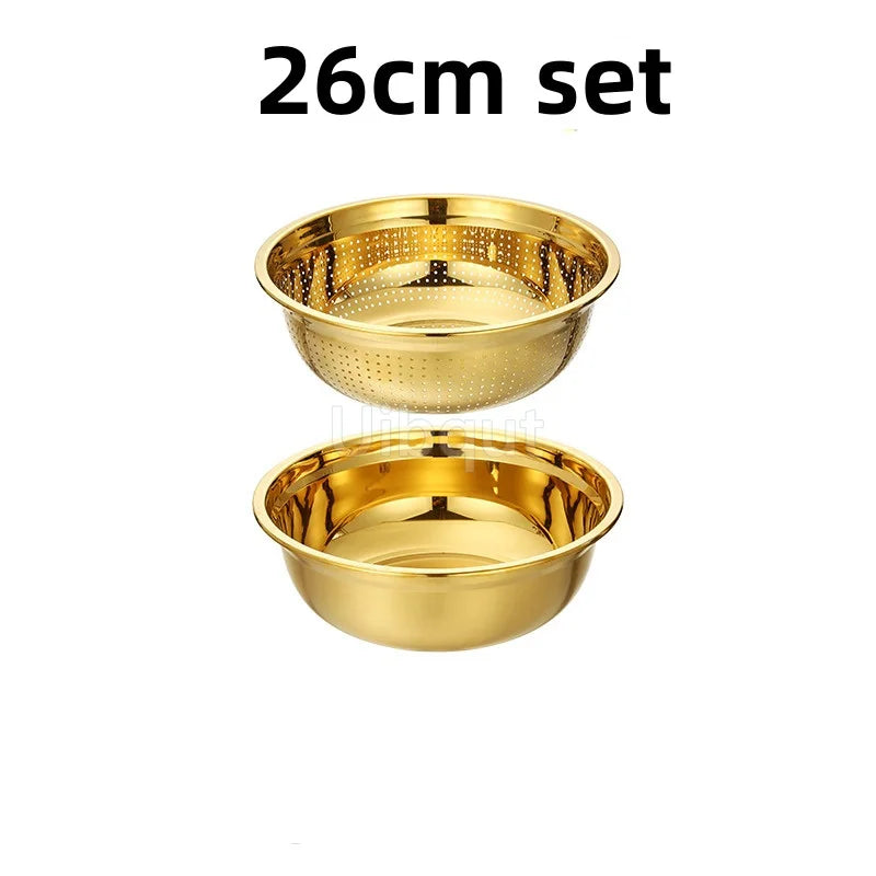 Sieb – Goldener Edelstahl – Verschiedene Grössen