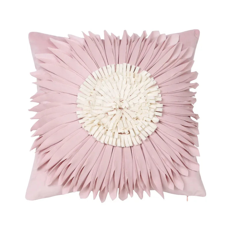 Florales Kissenbezug aus Samt – Handgemachtes 3D Design – Sofa/Bett