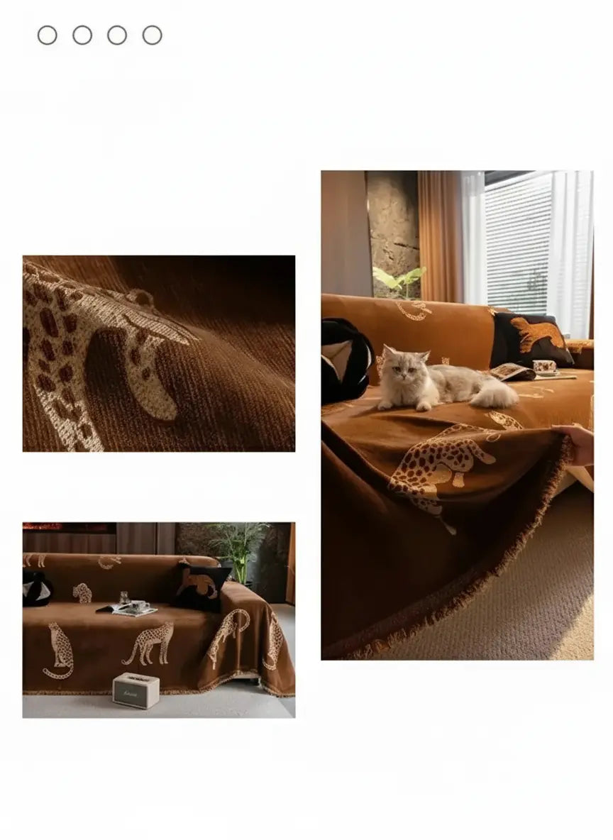 Chenille Möbelüberwurf – Jacquard Strick Kratzschutz 180x130cm