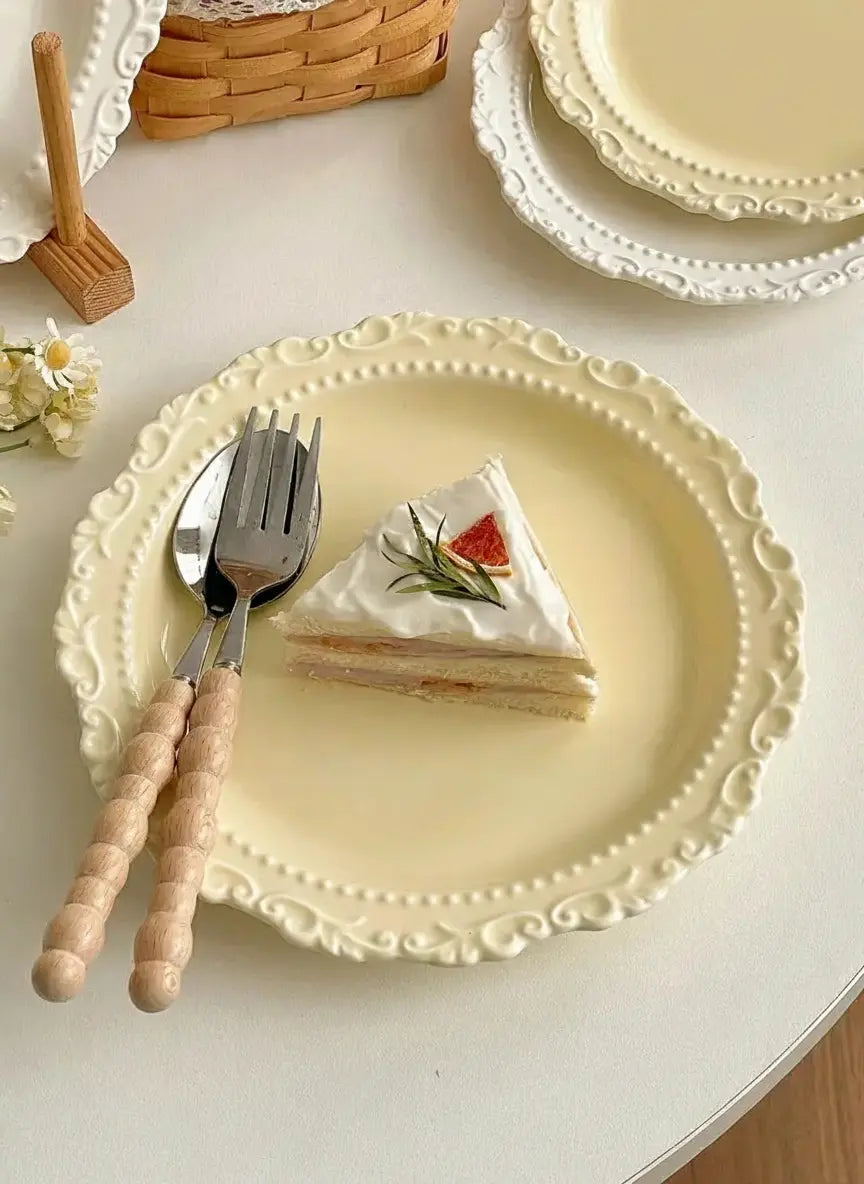 Französischer Keramikteller – Zuhause Café Floral