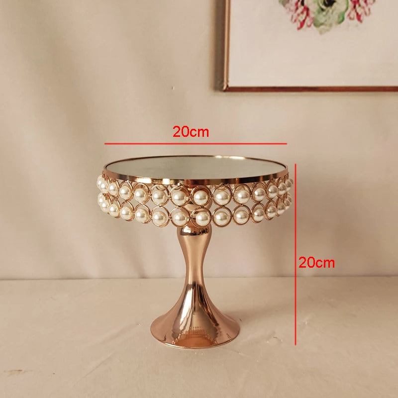 Hochzeits-Kuchenständer – Gold/Silber Metall – H20-39cm