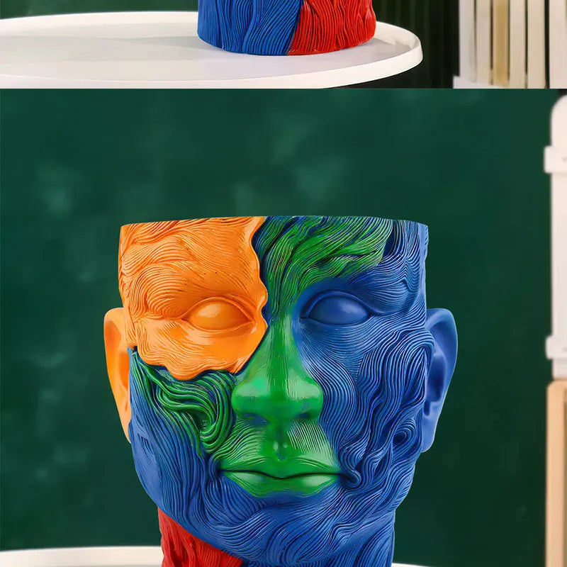 Fauvism Blumentopf – Kunstharz Design – 15cm Blau