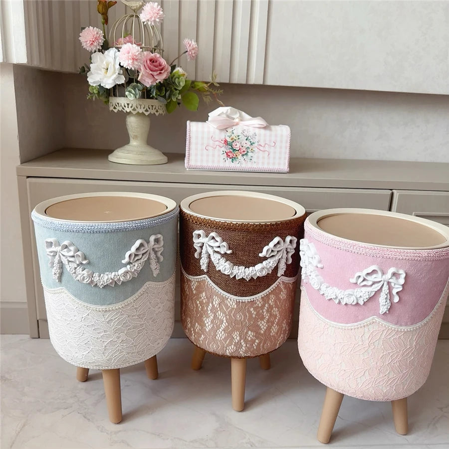 Retro Spitze Abfalleimer – Harz Design – 22x22x35cm