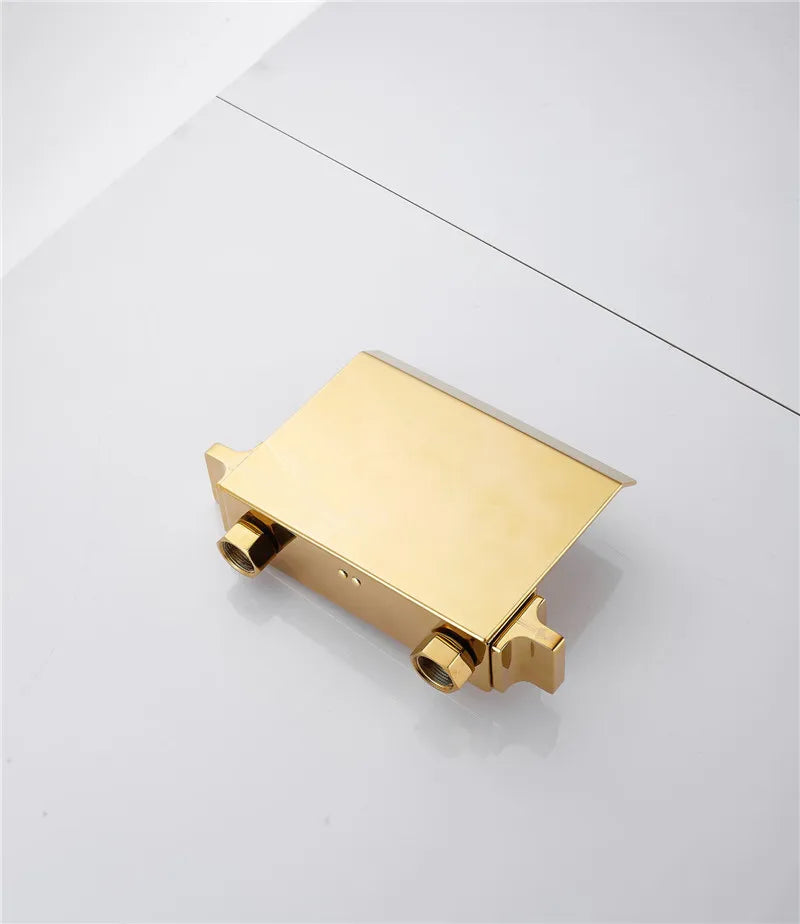 Goldenes Badezimmer-Set – Messing Wasserfall Wandmontage