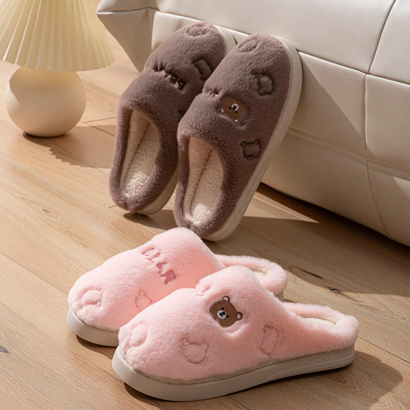 Baumwollpantoffeln - Flanell, Rutschfest, Innen