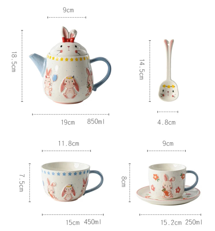 Keramik Osterhasen Teekanne – Porzellan Hasen Motiv