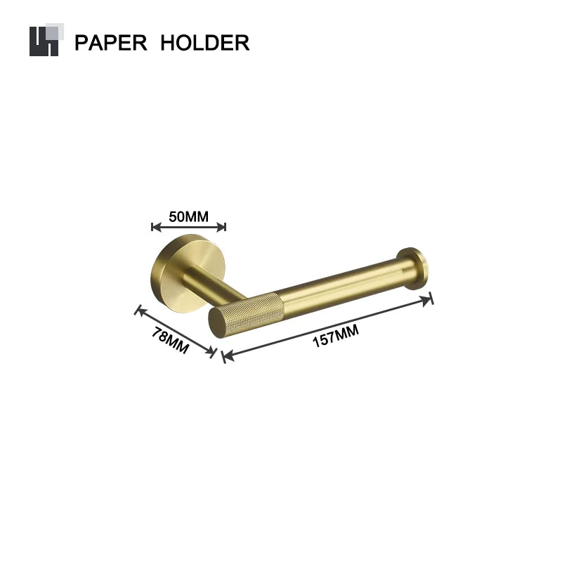 Badezimmer Hardware Set – Gebürstetes Gold – Wandmontage