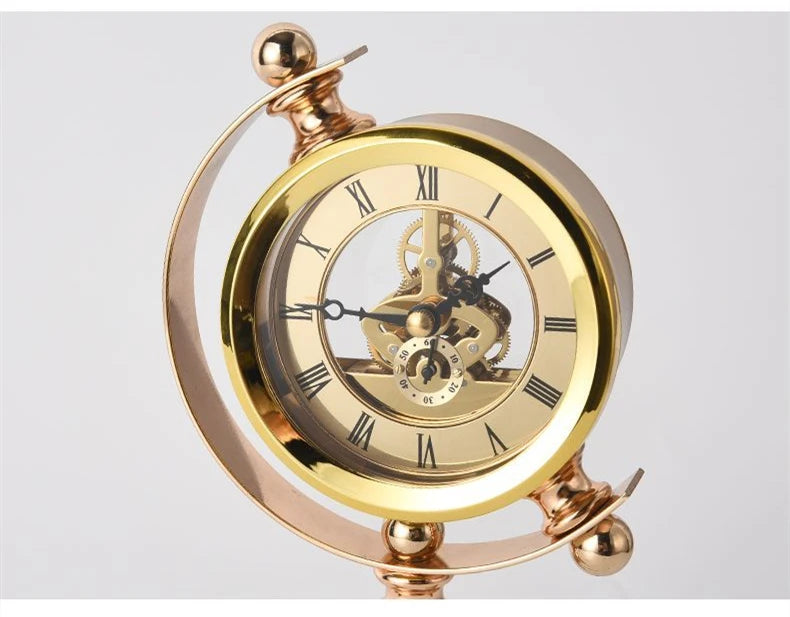 Moderne Metall-Tischuhr – Leichter Luxus, Rund