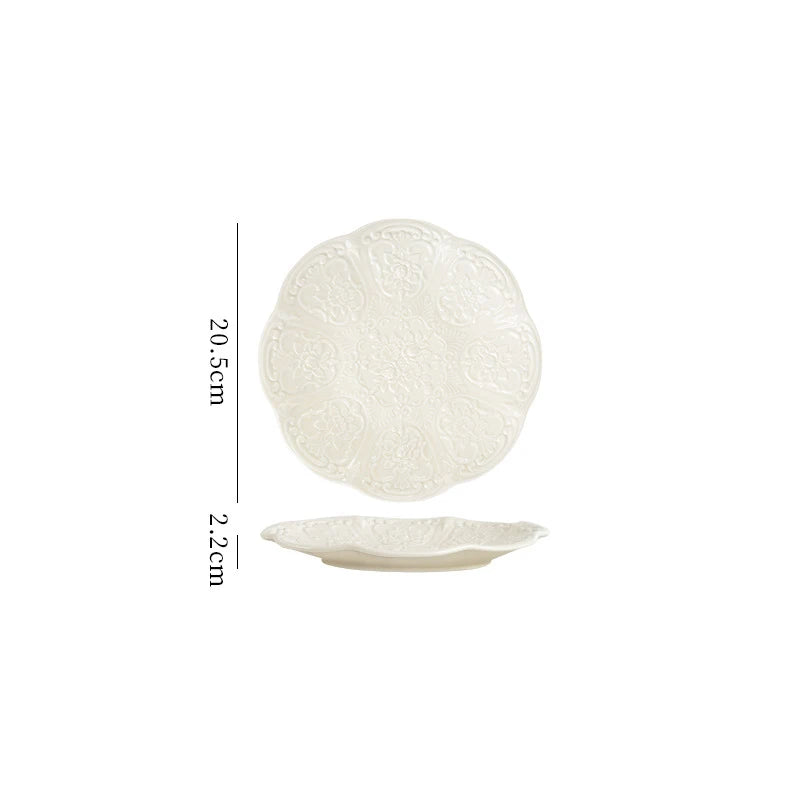 Keramikrelief-Teekanne – Elegantes Porzellan-Set